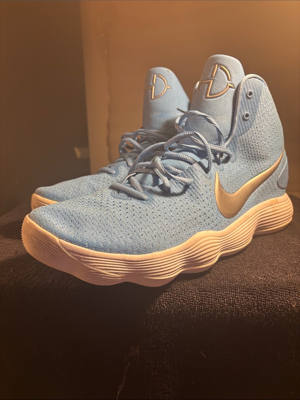 Nike Light Blue Kid’s Sneakers with Gold Swoosh